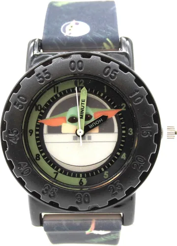 Miniatura 2 de Accutime Star Wars Baby Yoda Reloj de pulsera analógico de cuarzo con cara pequeña, detalles verdes para niñas, niños de todas las edades