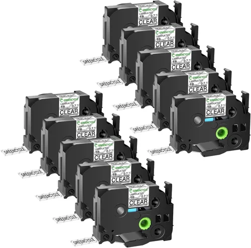 Miniatura 23 de GREENCYCLE TZe-111 - Cinta adhesiva transparente laminada de 0.23 pulgadas compatible con Brother P-Touch TZ-111 TZe111, cinta negra sobre