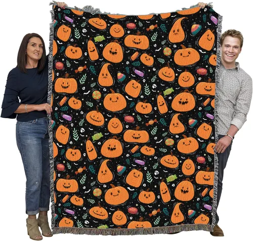Miniatura 30 de Pure Country Weavers Manta negra con texto en inglés "I Just Here for The Boos" de fantasma, regalo de otoño, Halloween, para la parte posterior