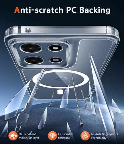 Miniatura 1511 de FNTCASE Funda para iPhone 13 Pro-Max: Fundas magnéticas transparentes compatibles con Magsafe Slim anti amarillamiento protección contra caídas