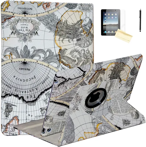 Miniatura 12 de Funda iPad 2, Funda iPad 3, Funda iPad 4, JYtrend (R) Soporte Rotatorio cierre magnético auto encendido/ apagado para iPad 2/3/4 A1395 A1396 A1397