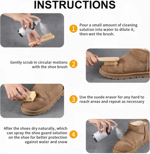 Miniatura 4 de Kit de limpieza de zapatos de gamuza y nobuk para zapatos impermeable, protector de zapatos para zapatos de gamuza, compatible con birkenstock, kit