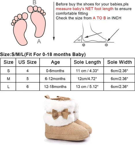 Miniatura 2 de LIVEBOX Prewalker Botas de invierno para bebés y niñas con suela antideslizante suave de alta calidad