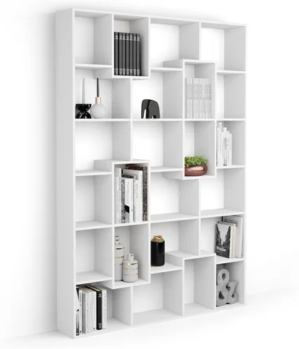 Miniatura 44 de Mobili Fiver, Iacopo XS Estantería con puertas de panel (63.31 x 31.5 pulgadas), color negro Ashwood, Made in Italy