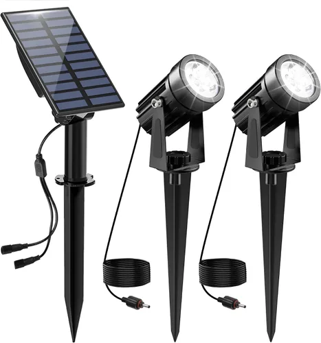 Miniatura 23 de Luces solares para exterior, focos de paisaje IP65 impermeables con cable de 3m, luces de pared para exterior con encendido y apagado automático