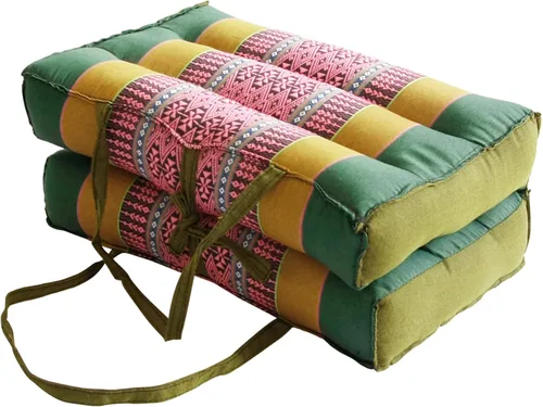 Zafuko Cojín plegable – Relleno orgánico Kapok, uso plegado y desplegado para meditación, soporte de yoga suave, cojín portátil