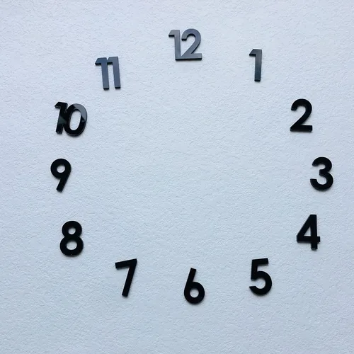 Miniatura 4 de 12 piezas de números acrílicos con espejo árabe para un reloj de pared (negro)