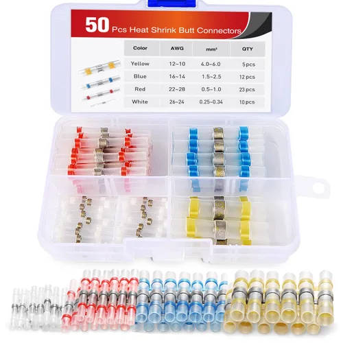 Miniatura 15 de Nilight 200 PCS Conectores de Empalme Termorretráctiles - Conectores de Cable Impermeables - Terminales Eléctricos de Grado Marino Automotriz - Kit