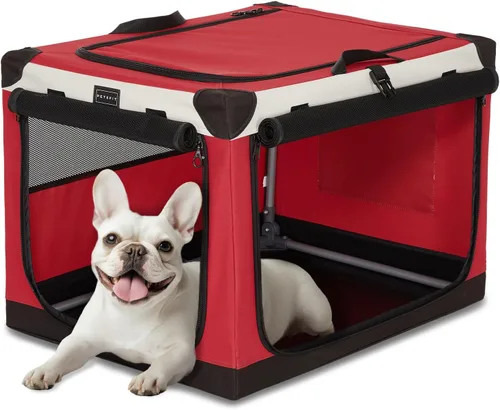 Miniatura 14 de PETSFIT Jaula portátil suave de 26 pulgadas para perros – Marco resistente en espiral patentado, perrera plegable para perros pequeños, 3 puertas