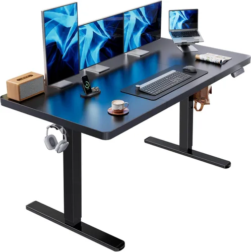Miniatura 11 de HUANUO Escritorio eléctrico de pie de 71 x 35 pulgadas, potente motor sin escobillas, mesa ajustable de altura grande, 4 memorias preestablecidas