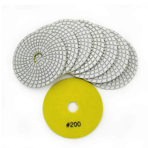 Miniatura 9 de SHDIATOOL Juego de 8 almohadillas de pulido húmedo de diamante de 4 pulgadas/3.937 in de diámetro, más un respaldo de goma de 5/8 pulgadas -11