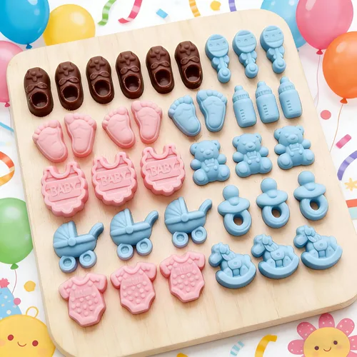 Miniatura 6 de 2 moldes de chocolate para baby shower, pies de bebé, carro, moldes de silicona de enfermería para chocolate, caramelos, gomitas, resina, jabón