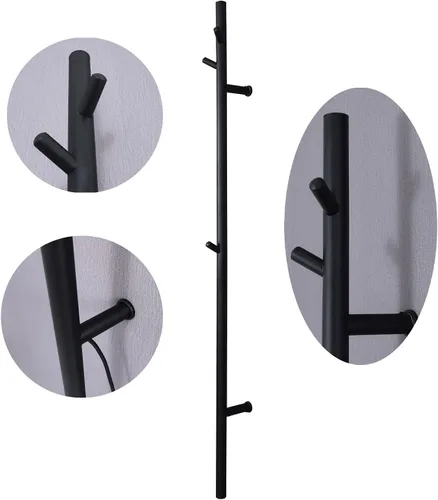 Miniatura 7 de Calentador de toallas eléctrico, toallero térmico con 3 ganchos, interruptor LED de acero inoxidable 304, calentador de toallas de baño montado