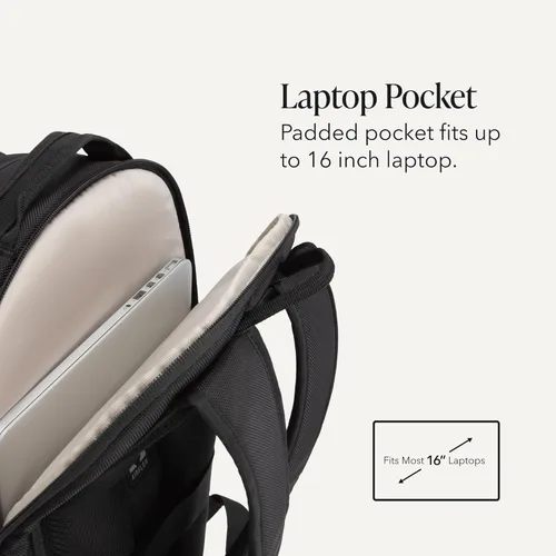 Miniatura 3 de SwissGear Mochila de viaje híbrida de 30 L, se adapta a portátiles de 15 pulgadas, para hombres y mujeres, color negro