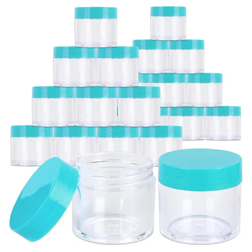 Miniatura 38 de Beauticom 1.06 oz/1.0 fl oz (1 fl. oz.) Tarros de plástico transparente de doble pared a prueba de fugas con tapas superiores planas para cremas, Oro