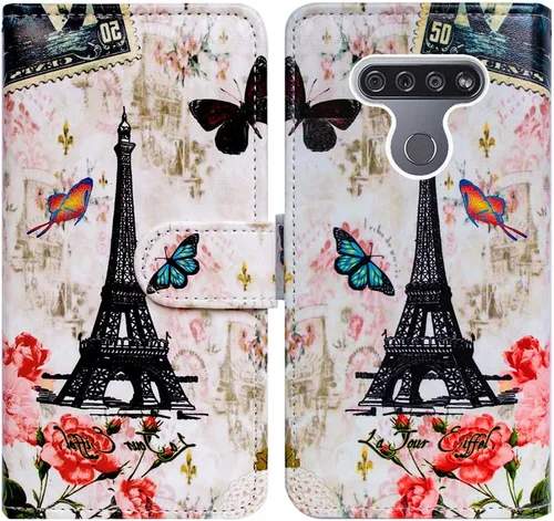 Miniatura 18 de Bcov Funda para LG K51/LG Reflect (LM-K500), diseño de libélula colorida funda de piel con tapa y ranura para tarjeta soporte para LG K51/LG Q51