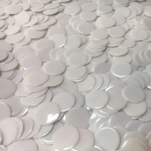 MR CHIPS Fichas de bingo de plástico para juegos, bolsa de 150 unidades, colores sólidos y transparentes, color blanco, 3/4 pulgadas Blanco sólido