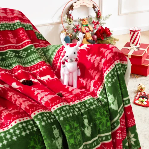Miniatura 4 de Touchat - Manta Roja Sherpa de Navidad, Manta Suave, Esponjosa y Cálido, Manta de Microfibra de Felpa de Franela para Sofá Cama