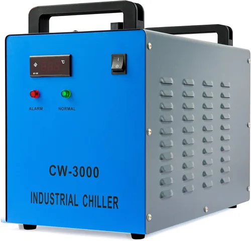 OMTECH Enfriador de agua industrial de 9L 2.6gpm Sistema de enfriamiento de agua CW-3000 Enfriador de agua para 40W K40 CO2 grabado láser y máquinas