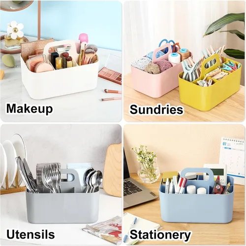Miniatura 2 de Organizador Caddy Multiusos con Asa - Contenedor de Plástico Apilable Tote - Suministros de Arte y Manualidades, Oficina, Escritorio, Papelería