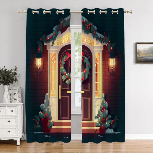 Miniatura 181 de Cortinas opacas de poliéster multicapa para cafetería, con diseño de diamantes, 2 unidades, 26 x 24 pulgadas