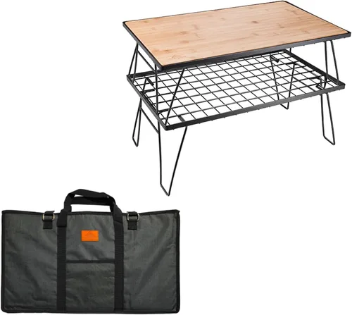 Miniatura 10 de CAMPINGMOON Estante de almacenamiento apilable multiusos plegable, chapado en acero negro