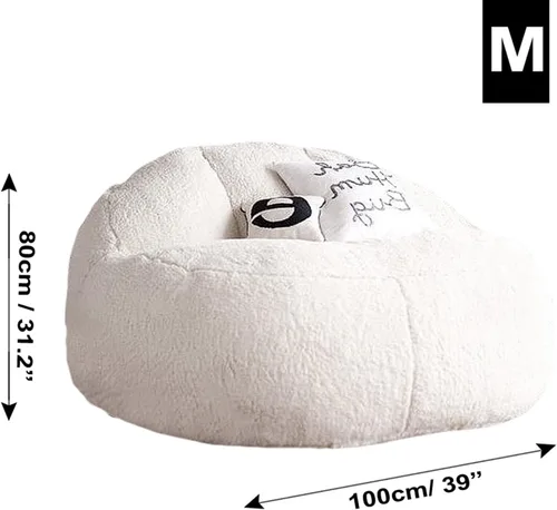 Miniatura 3 de Puf, sin relleno, muebles de sala de estar, grandes, redondos, suaves y esponjosos (solo incluye una funda, no un puf completo), de piel sintética