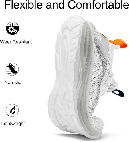 Miniatura 4 de RUNSIDE Tenis para niños y niñas, para correr, ligeros, deportivos, casuales, transpirables, con cordones, para caminar al aire libre