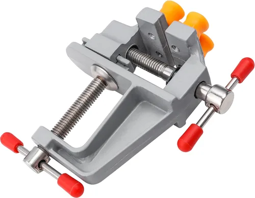 Miniatura 3 de Yakamoz Mini tornillo de banco para mesa pequeña, abrazadera de tornillo de banco, prensa de tornillo de banco de trabajo para fabricación de joyas