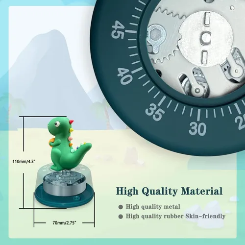 Miniatura 2 de ELE DEPI Paquete de 2 temporizadores de cocina, lindo temporizador de dinosaurio para niños, temporizador de huevos 100% mecánico para cocinar
