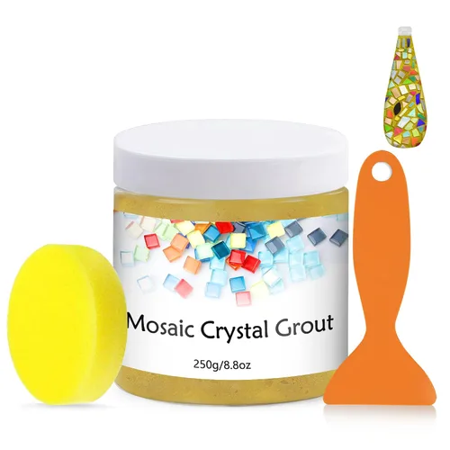 Lechada de mosaico de cristal, herramientas de azulejos de mosaico, accesorios de azulejos de mosaico – Esencial para el empastado hecho a mano y