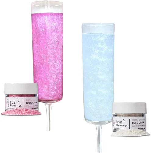 Miniatura 9 de Sip and Shimmer - Purpurina Comestible para Bebidas Oro Rosa para Cócteles, Vino, Champán, Cócteles sin Alcohol - Destellos para Cócteles - Grado