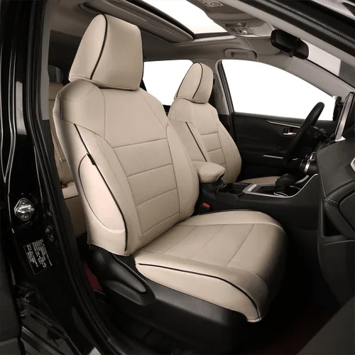Miniatura 22 de EKR - Juego completo de fundas de asiento de cuero para automóvil de ajuste personalizado (color negro)