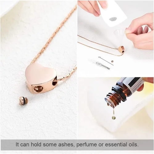 Miniatura 47 de constantlife Joyería de cremación para cenizas – Colgante de corazón conmemorativo collar de urna conmemorativa soporte para cenizas de acero