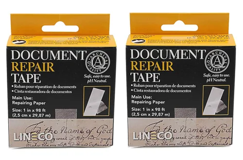 Miniatura 8 de Lineco - Cinta de reparación de documentos archivísticos, repara documentos de papel, páginas de libros, mapas, fotos y obras de arte impresas.