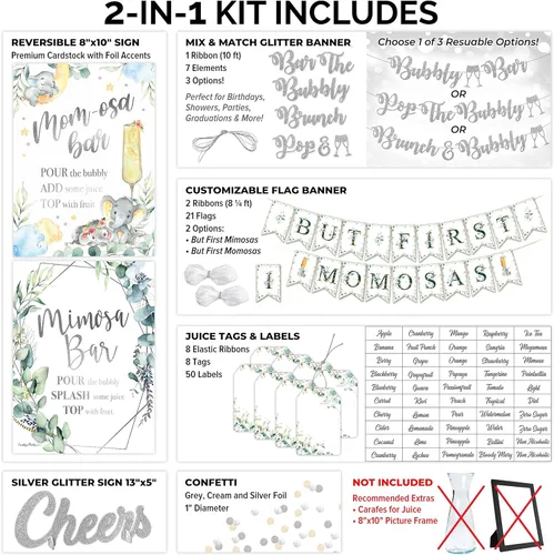 Miniatura 3 de Kit de barra de elefante Momosa, decoración de baby shower de elefante para niños y niñas o fiesta de revelación de género neutro, decoración