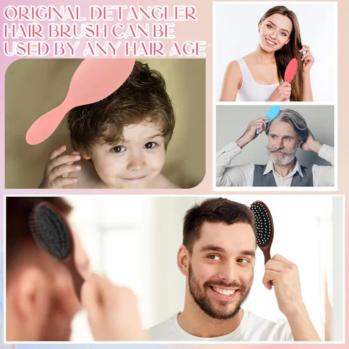 Miniatura 6 de Suclain 30 cepillos de pelo para mujer, cepillo desenredante de viaje, cerdas suaves con base de cojín, cepillo de secado desenredante