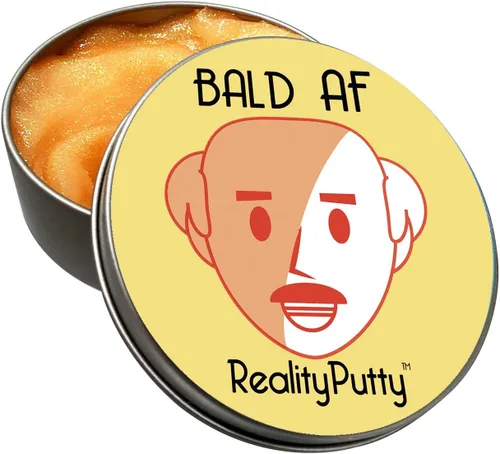 Miniatura 3 de Bald AF Reality Putty - Regalo de broma de hombre calvo para hombres, masa de estrés con purpurina naranja