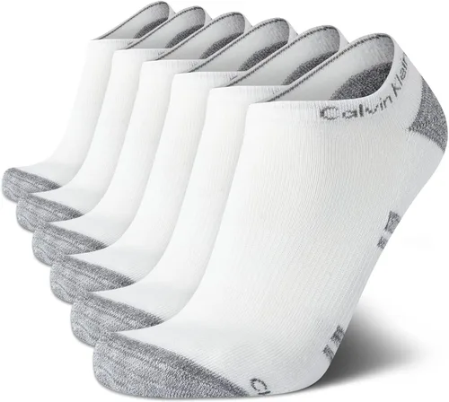 Miniatura 52 de Calvin Klein Calcetines para hombre, mezcla de algodón, acolchados, sin talla, forro de calcetines atléticos (6 unidades)