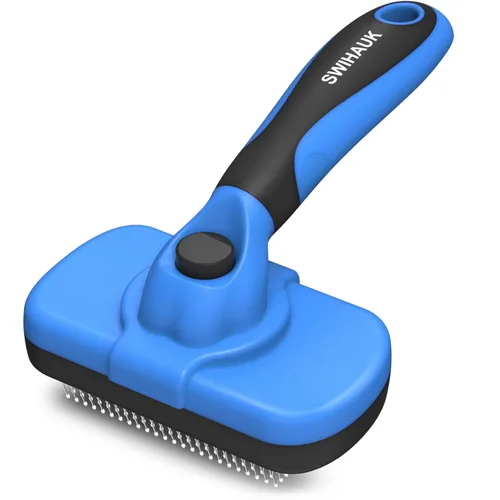 Miniatura 11 de Swihauk Cepillo Deslizante de Autolimpieza para Perros y Gatos - Cepillo de Desenredado y Aseo Amigable con la Piel para Mascotas con Pelo, Negro