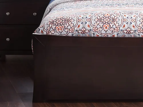 Miniatura 6 de AFI, Metro - Cama Queen de plataforma de madera de perfil bajo con estribo a juego, color espresso
