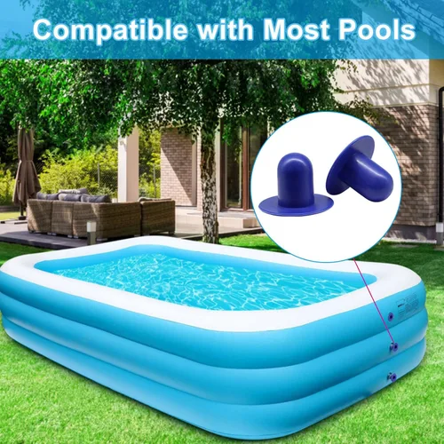 Miniatura 3 de 4 piezas de repuesto de enchufe de piscina, tapones de tapón de piscina azul para piscina de suelo, tapones de agujero de pared compatibles