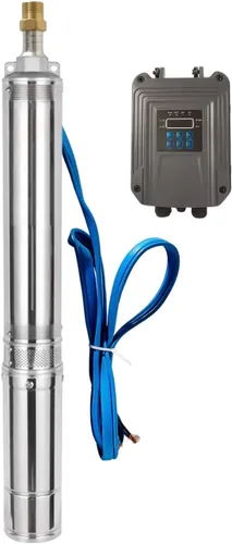 Miniatura 8 de Bomba de agua solar, bomba sumergible de pozo profundo de CC, bomba de pozo profundo de acero inoxidable de 3 pulgadas con cable de alimentación