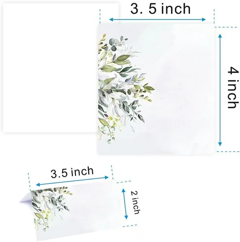 Miniatura 2 de Paquete de 120 tarjetas de lugar con patrón de acuarela, tarjetas de asiento para mesa de mesa, bodas, banquetes, cenas, tarjetas de nombre