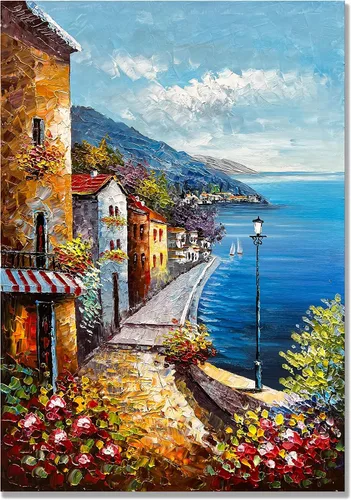 Miniatura 21 de Alenoss Pinturas Metálicas Abstractas 100% Hechas a Mano Lienzo Arte de Pared Textura Gruesa Única Superficie Áspera Pintura al Óleo Moderna 48x24