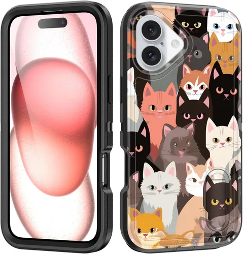Miniatura 103 de Funda para iPhone Air con soporte integrado, a prueba de golpes, polvo y caídas, 3 capas, grado militar, funda protectora para iPhone Air de 6.5