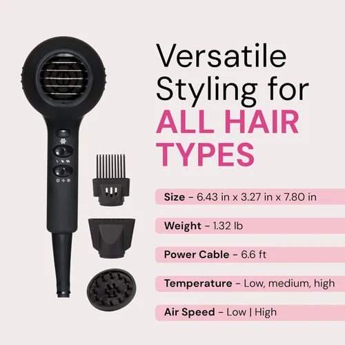 Miniatura 8 de L'ANGE HAIR PowerStyle Turbo - Secador de pelo iónico Secador profesional de 1875 vatios con difusor y concentrador Múltiples ajustes de calor
