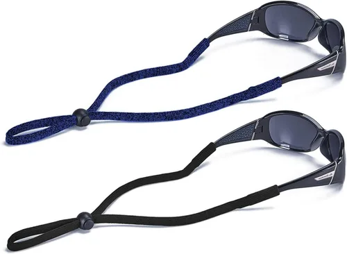 SHINKODA Adjustable Glasses Strap for Adults and Kids | 2-Pack Eyewear Retainer Cord for Reading, Safety, Sports & Sunglasses Tinte espacial negro y