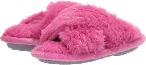 Miniatura 7 de Dearfoams Pantuflas Ava Furry Crossband Slide para niños