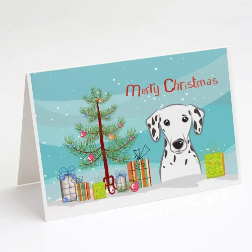 Miniatura 33 de Caroline's Treasures BB1616GCA7P - Tarjetas de felicitación y sobres de árbol de Navidad y sabueso afgano, paquete de 8 tarjetas en blanco